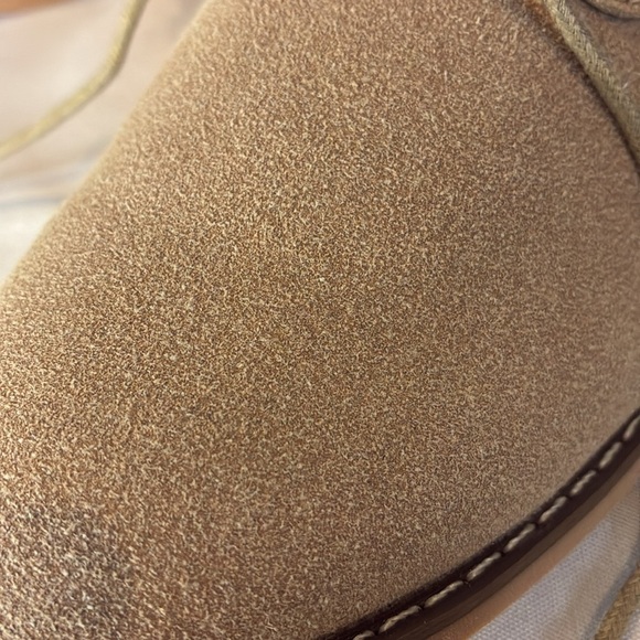 NWOT beige faux suede classic high top pointed toe front lace up corpcore shoes - Picture 9 of 12